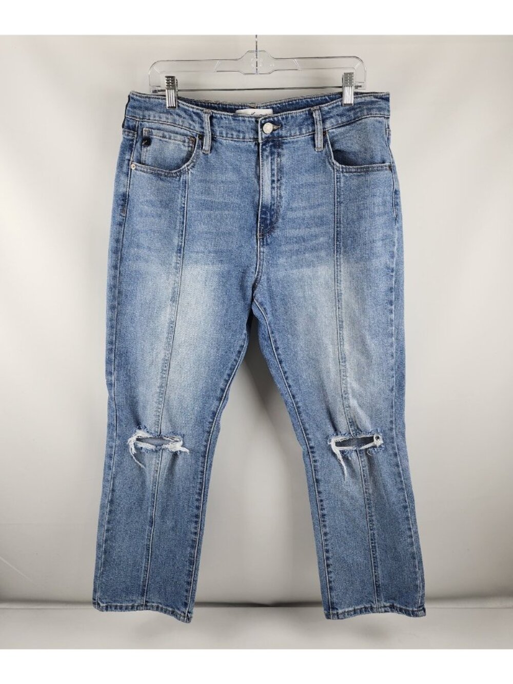 Kancan Jeans Women 15/31 Blue Samantha Distressed Straight Leg Denim KC70012M
